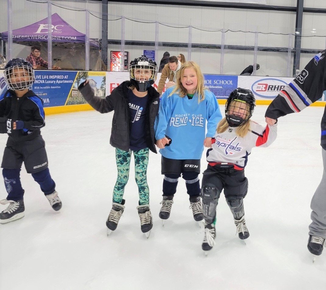 Reno Ice - Public Skating Entry Passes + Rentals for 16 people, Ice Hockey Skates Size 4, 2 Reno Ice Shirts and Hats ($385 VALUE)