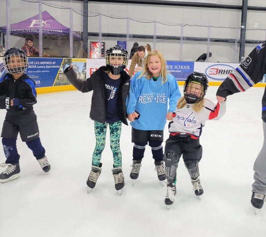Reno Ice - Public Skating Entry Passes + Rentals for 16 people, Ice Hockey Skates Size 4, 2 Reno Ice Shirts and Hats ($385 VALUE)
