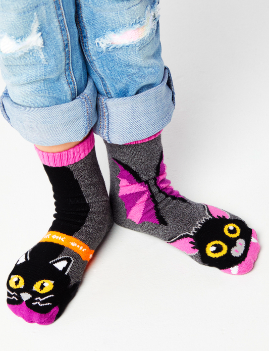 Bat & Black Cat Socks