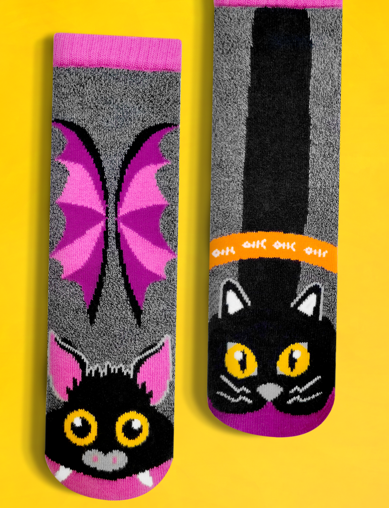 Bat & Black Cat Socks